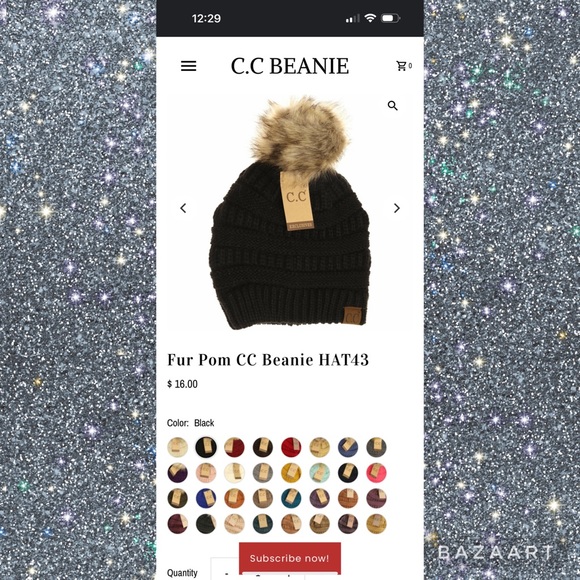 CC Pom Beanie and Smart Tips Gloves | Black | NWT - Picture 2 of 3
